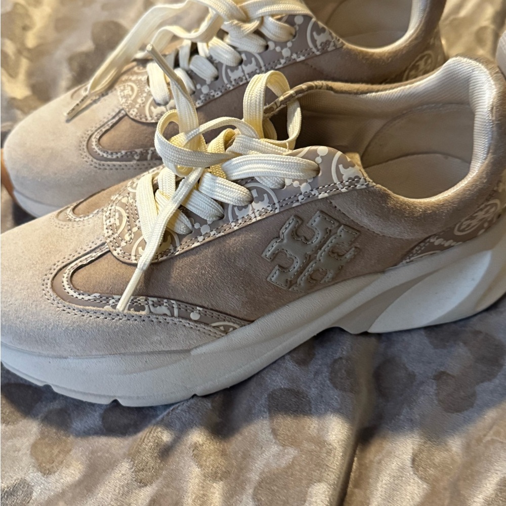 Tory Burch Beige and Cream Sneakers